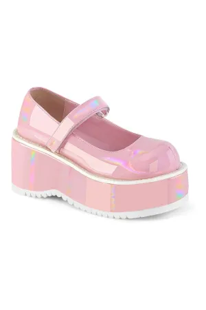 DOLLIE-01 Pink Hologram Patent Mary Janes