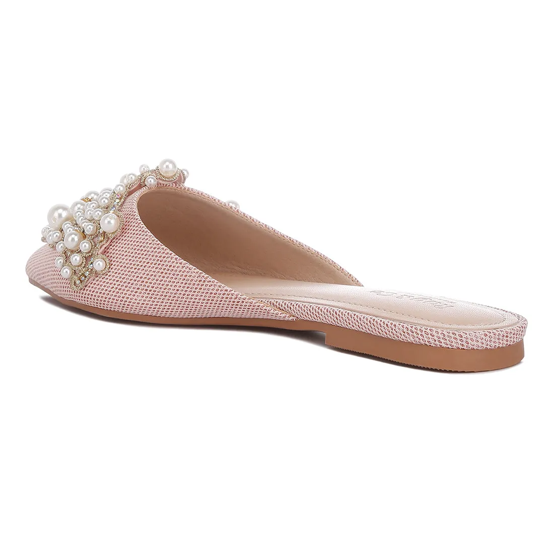 Embellished Delicate Pearl Mules