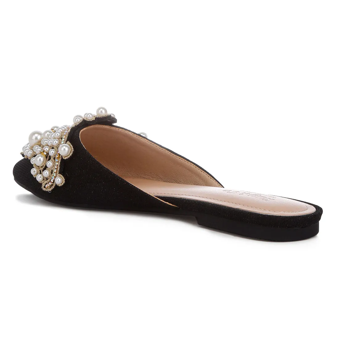 Embellished Delicate Pearl Mules