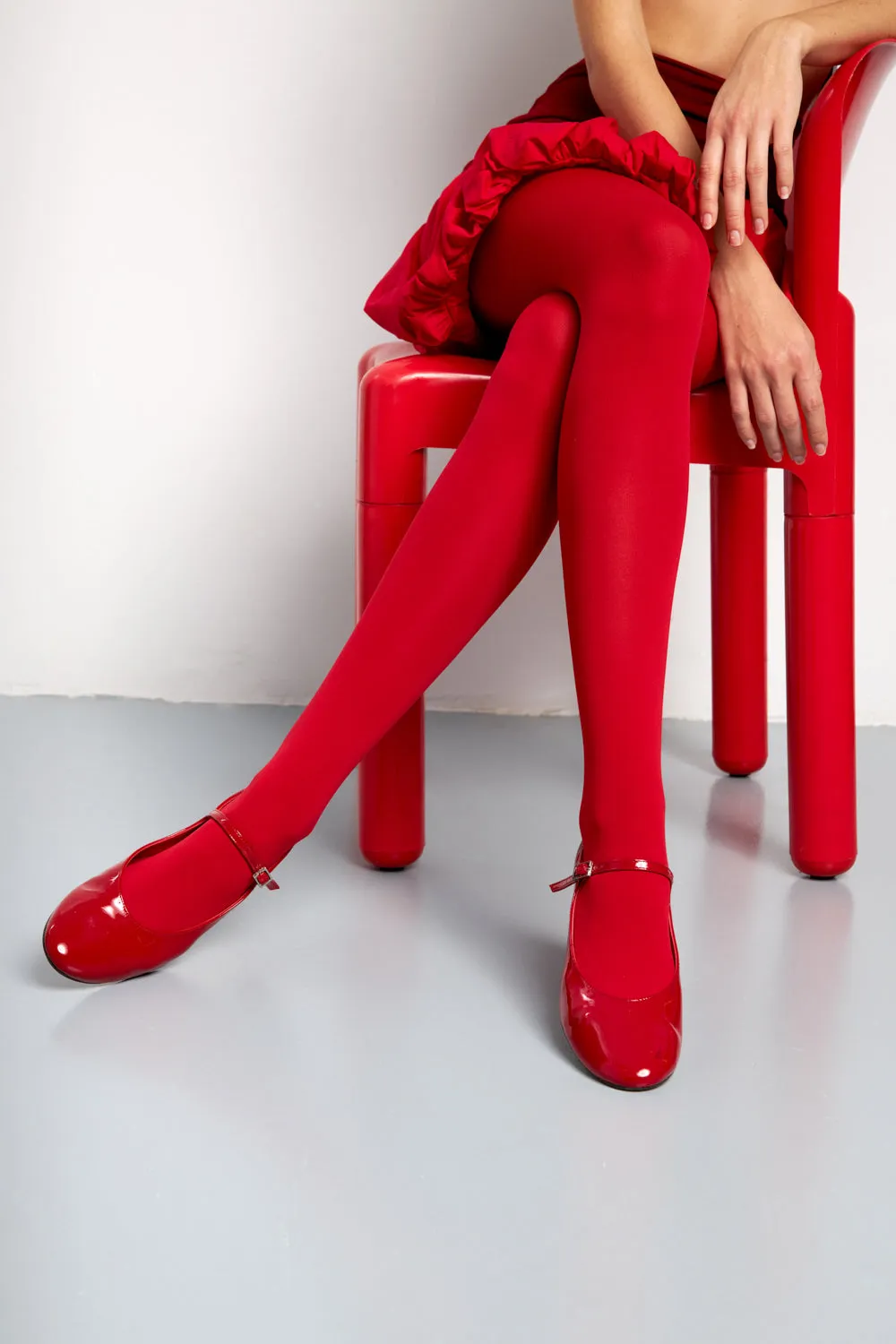 Emilia Mary Janes in Red Patent Leather