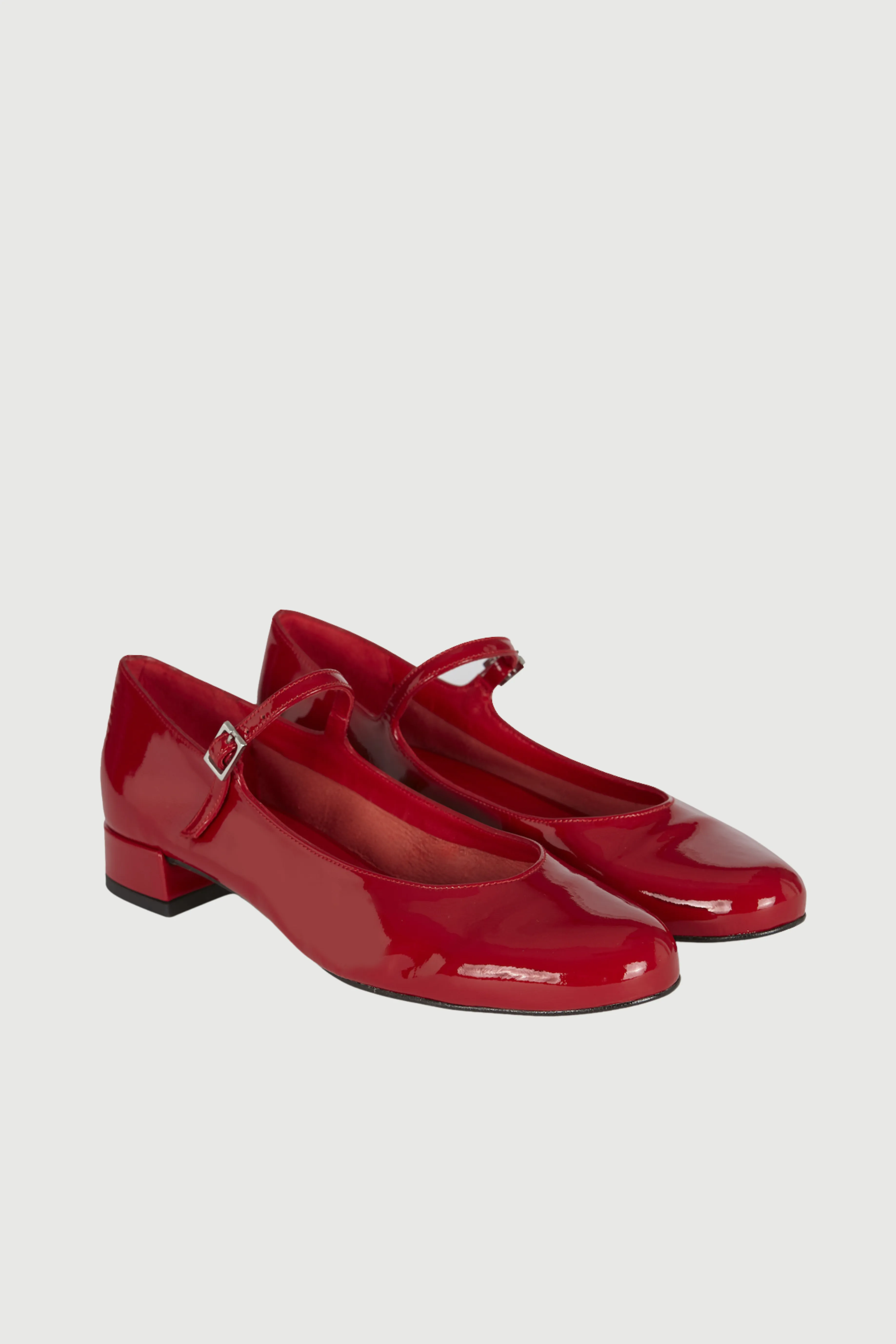 Emilia Mary Janes in Red Patent Leather