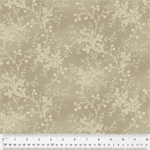 Fabric 108" Quilt Back FLORAL VINE, ALMOND from GARDEN TALE Collection by Jeanne Horton 53809W-1DES