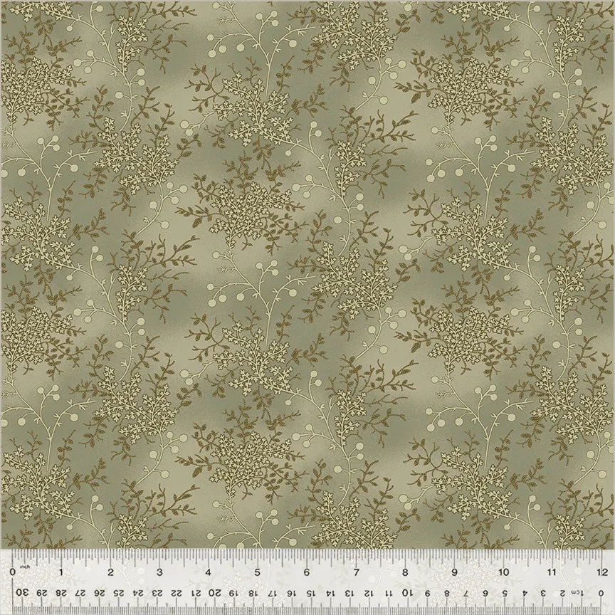 Fabric FLORAL VINE MUSHROOM from GARDEN TALE Collection by Jeanne Horton 51187A-19