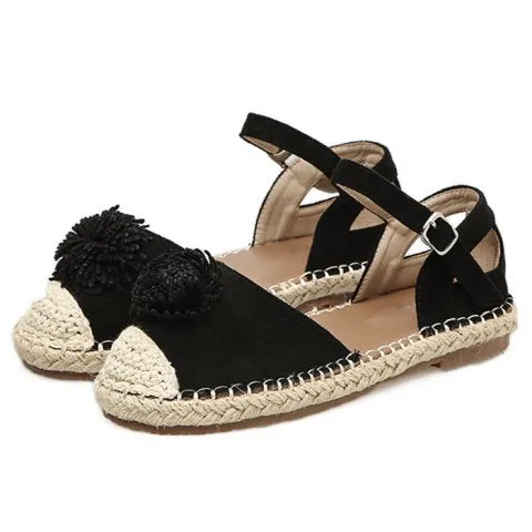 Fancy Espadrille Ankle Wrap Flats