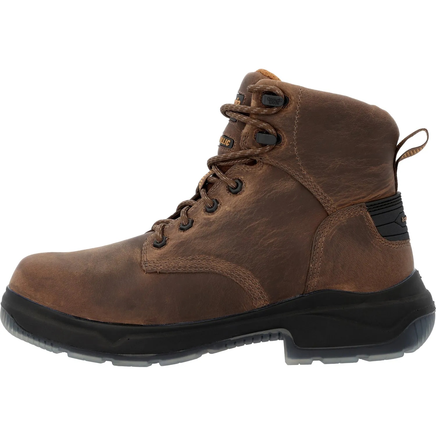 Georgia Mens FLXpoint Waterproof Black/Brown Leather Work Boots