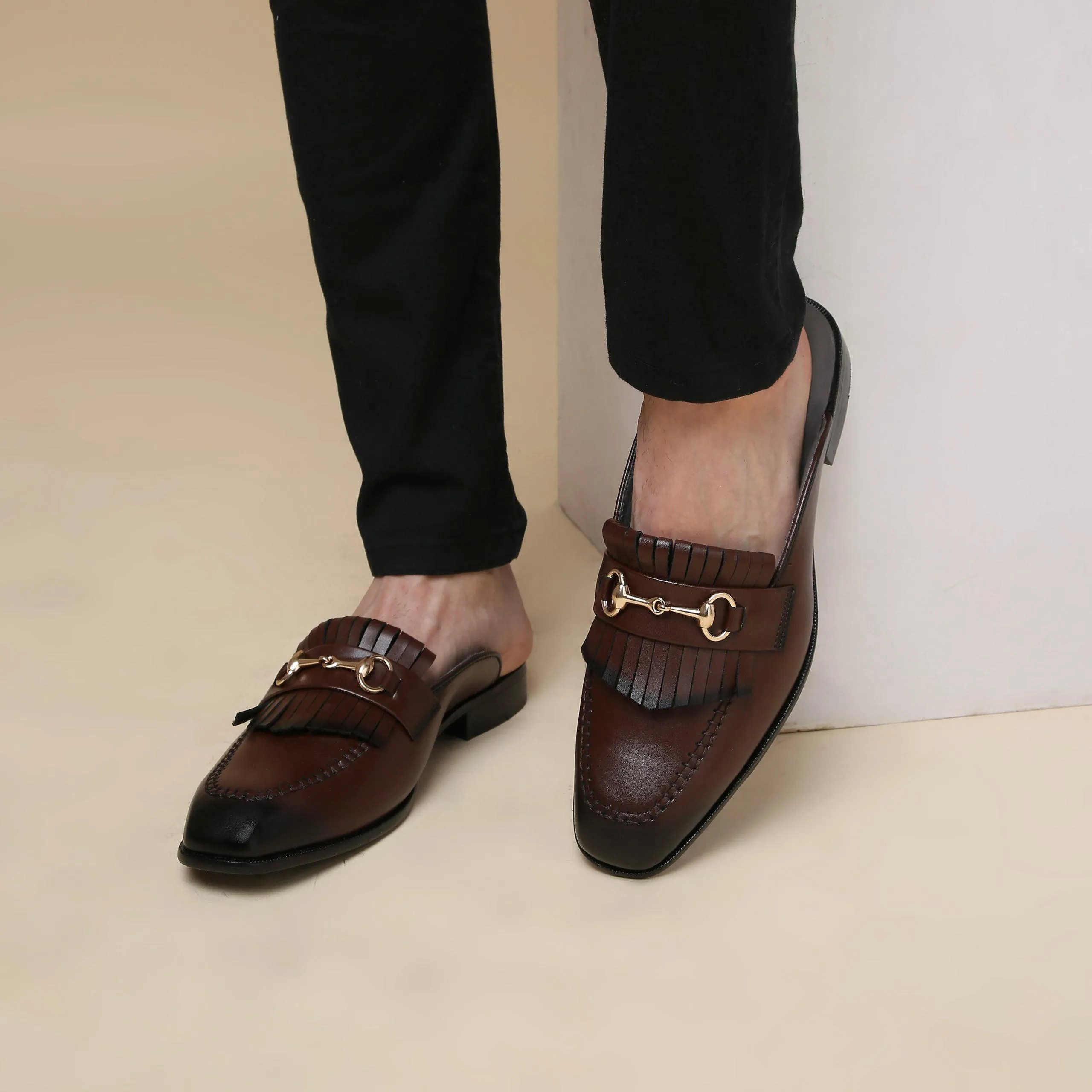 GUSTOSO - DARK TAN MULE