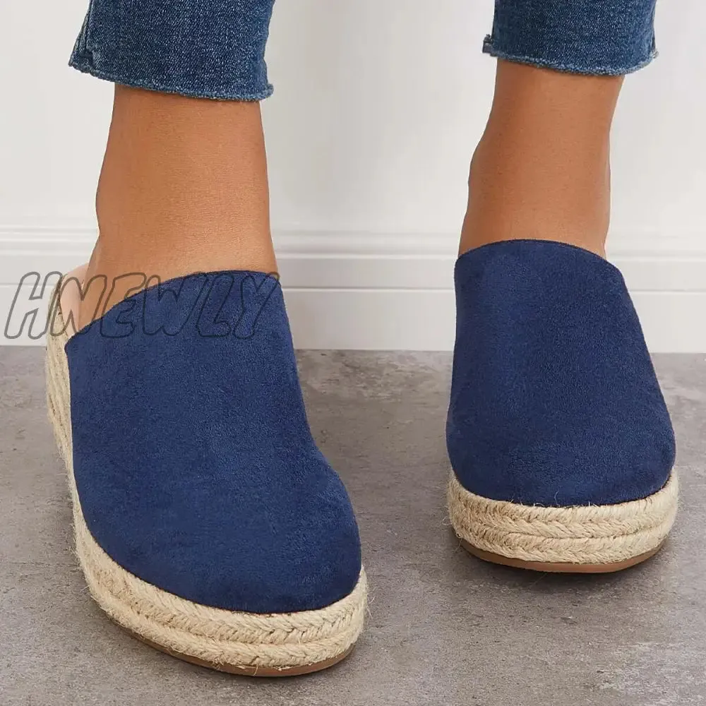 Hnewly Espadrilles Mule Wedges Platform Slip on Backless Sandals