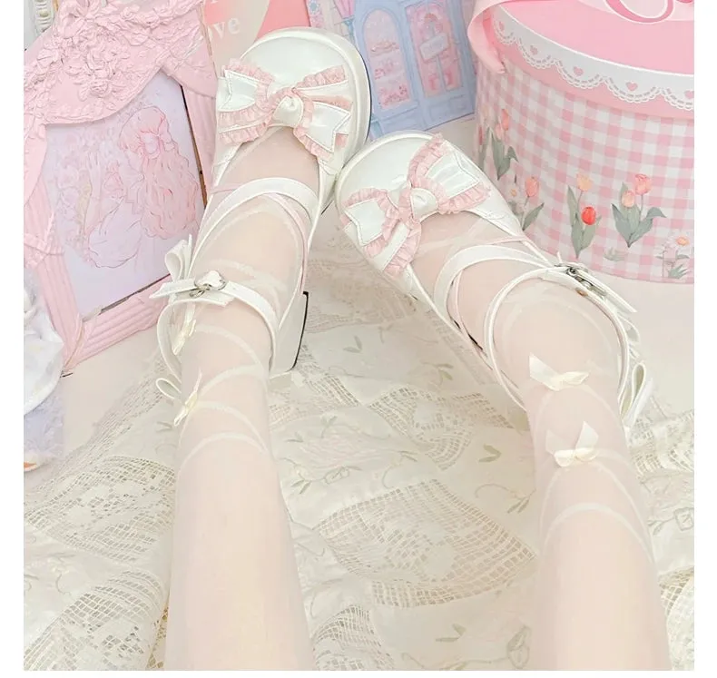 Hnzxzm High Heel 8cm Waterproof Platform 2cm Kawaii Lolita Shoes Cute Sweet Girl Japanese Style Single Women Harajuku Anime Shoes