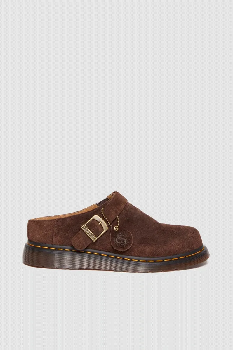 Isham Buckle Mule - Dark Brown Oasis Suede