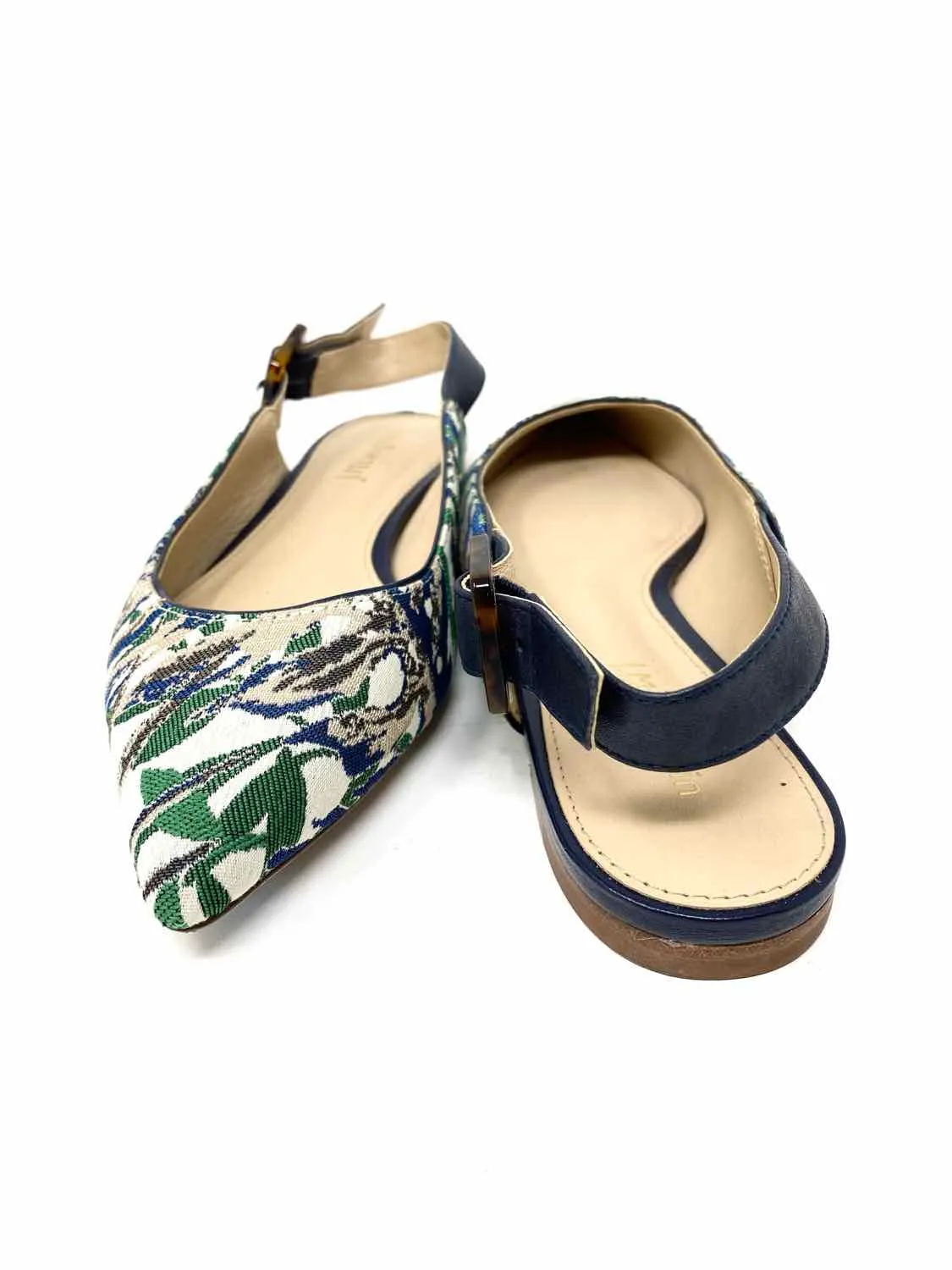 J. McLaughlin Women's Green/Blue Pointed Ankle Strap Size 6 Flats