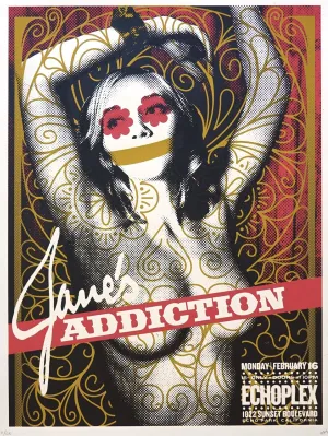 Jane's Addiction at Echoplex 2008 Silkscreen Print by MFG- Matt Goldman