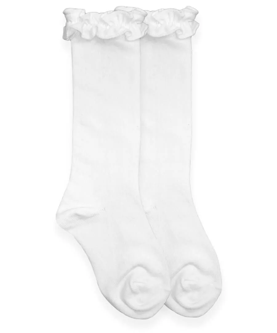 Jefferies Socks Ruffle Knee High Socks 1 Pair