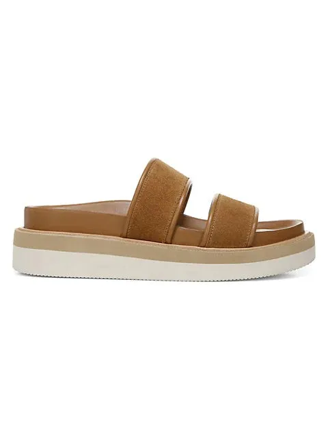 Jenita Suede Slide Sandals - Coco Tan