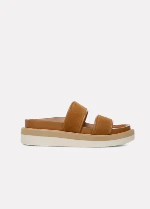 Jenita Suede Slide Sandals - Coco Tan