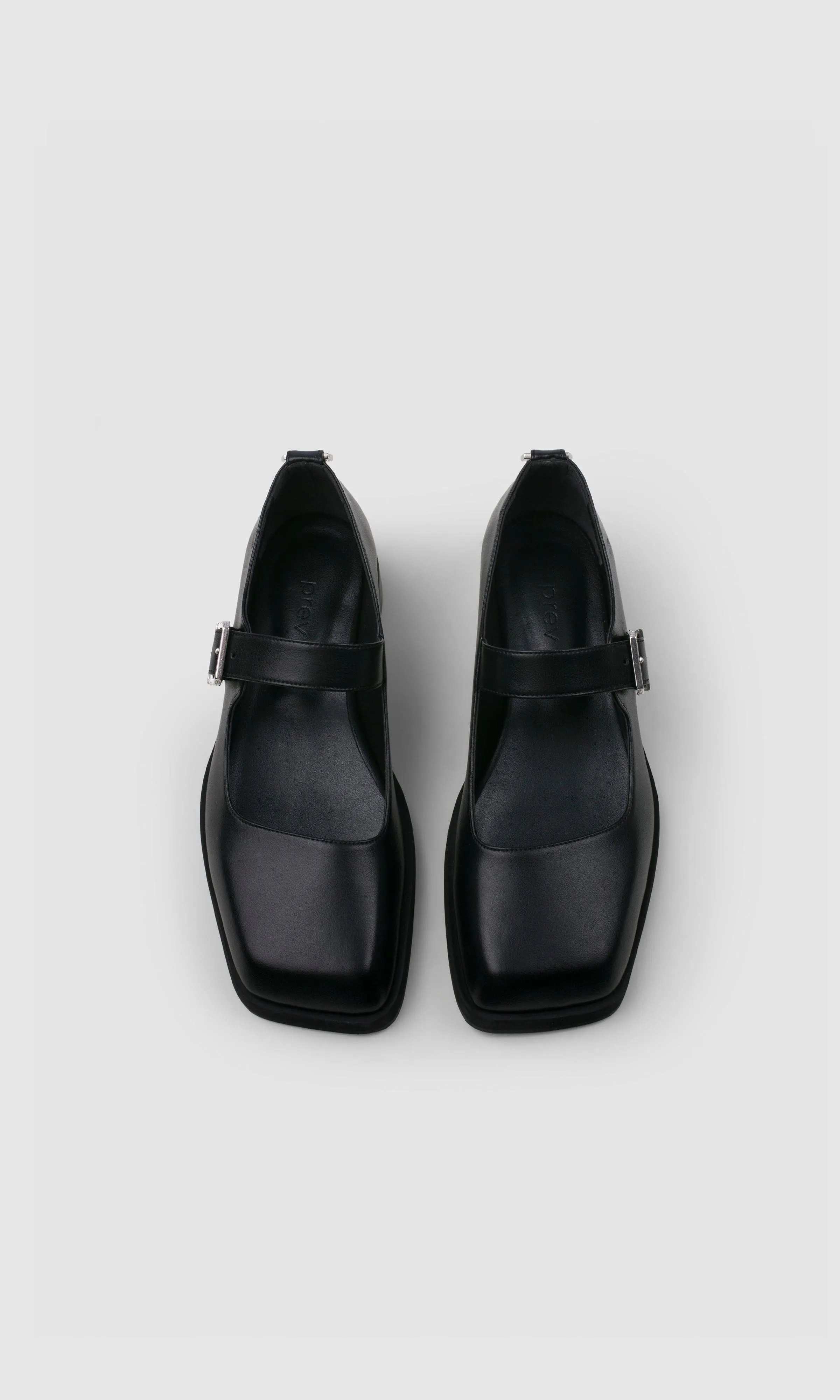 Jenny Apple Leather Square Toe Mary Janes | Black