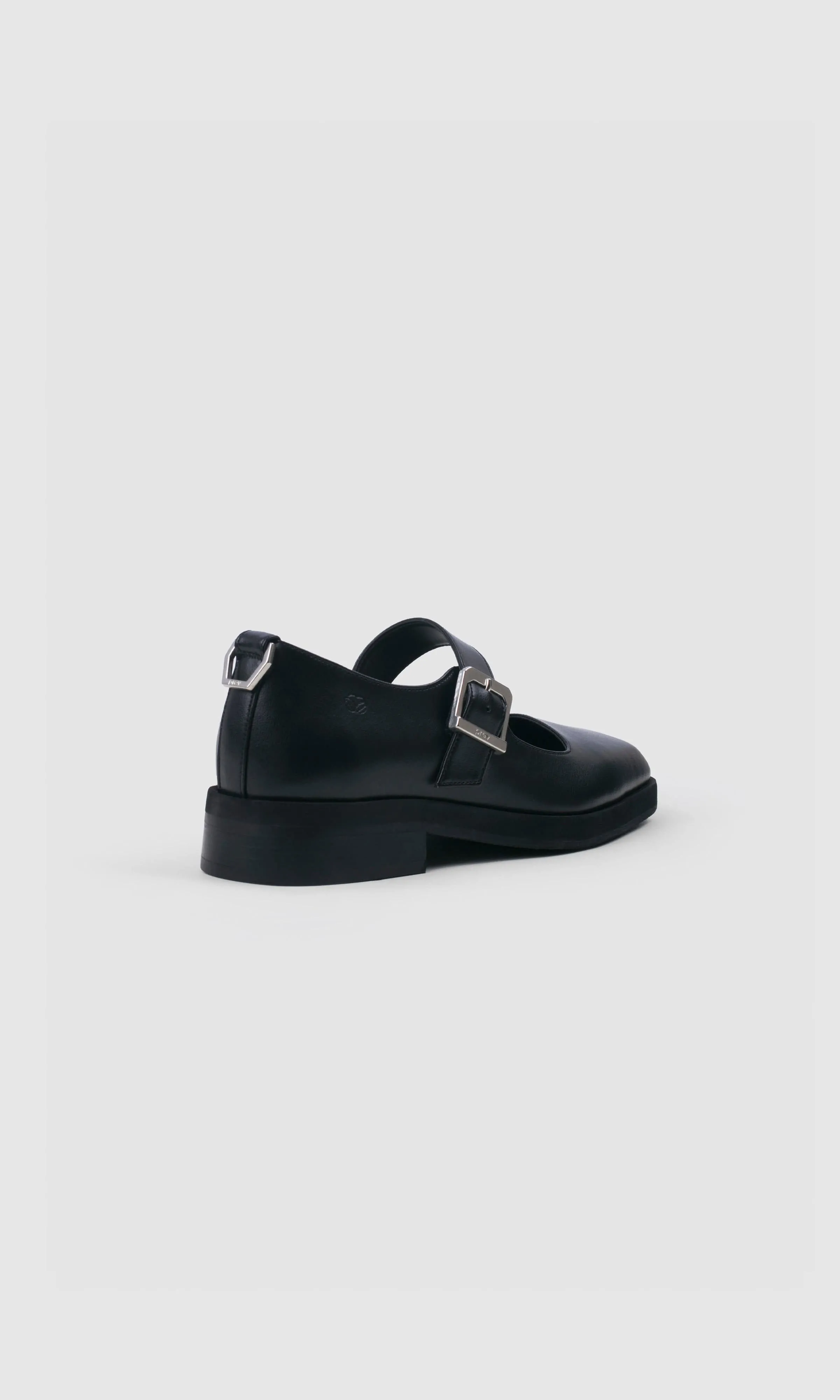 Jenny Apple Leather Square Toe Mary Janes | Black