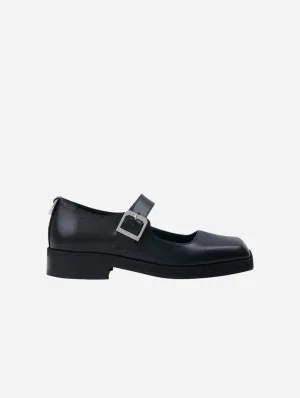 Jenny Apple Leather Square Toe Mary Janes | Black