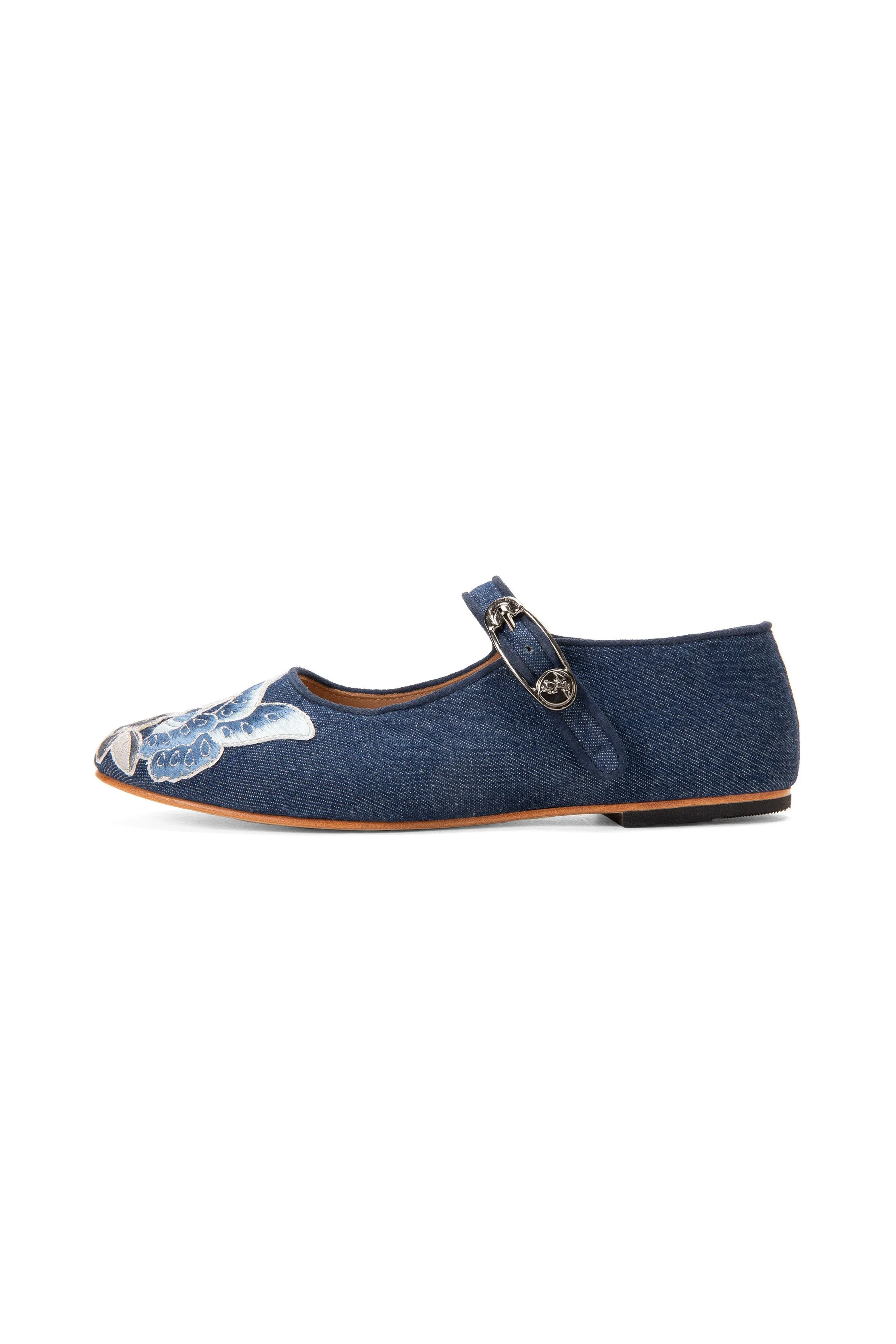 John Fluevog x Anna Sui Butterfly Mary Janes-Denim Blue