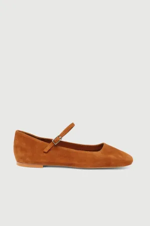 Julieta Mary Janes in Caramel Suede