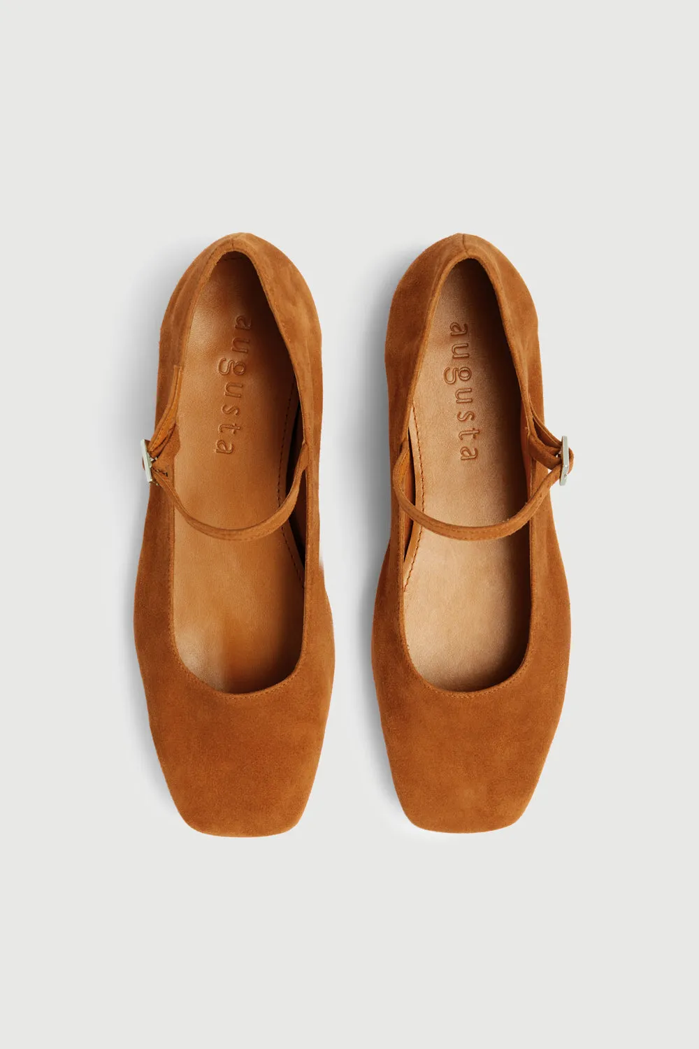 Julieta Mary Janes in Caramel Suede