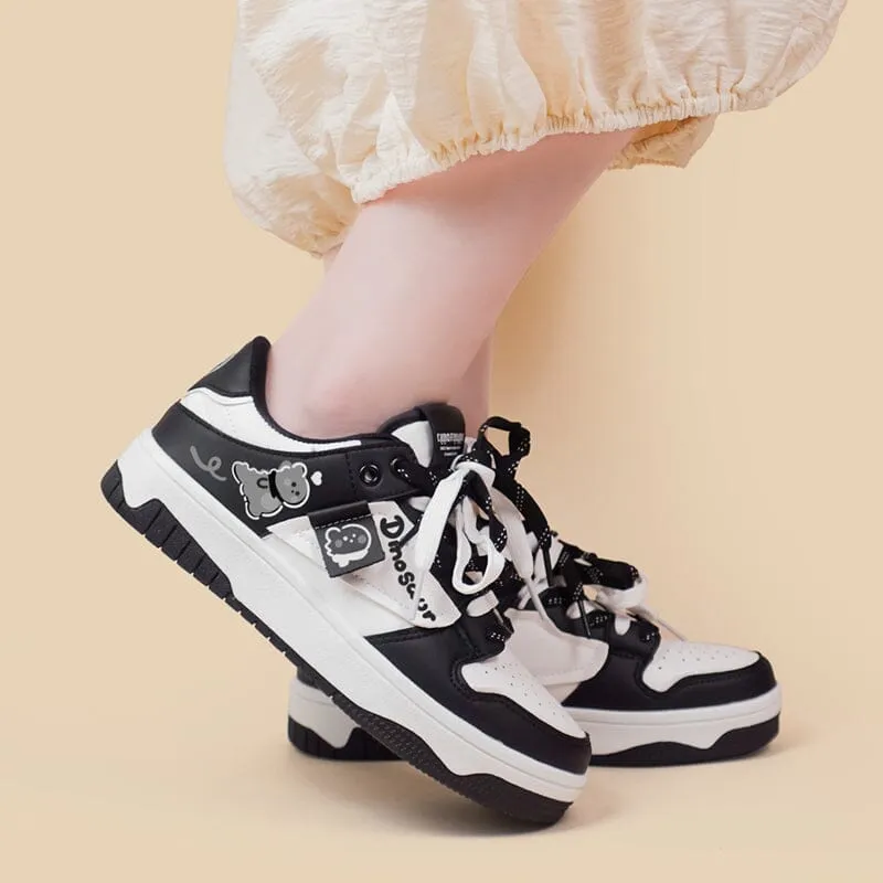 Kawaii Dinosaur Chunky Black Shoes - Unisex