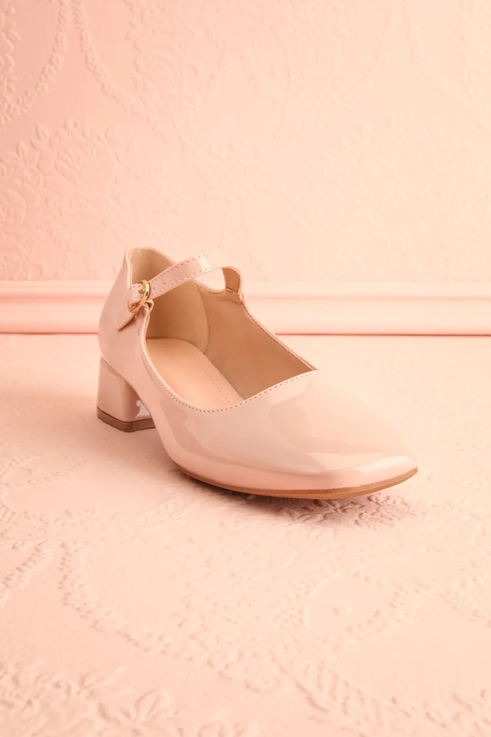 Kerati Beige | Square Toe Mary Jane Heels