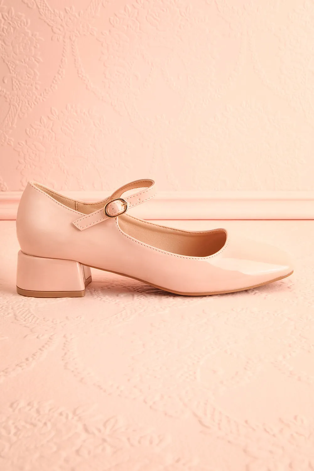 Kerati Beige | Square Toe Mary Jane Heels