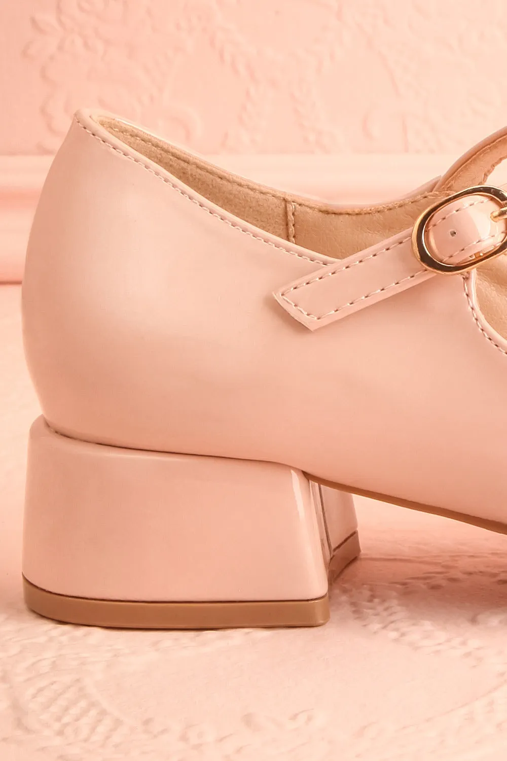 Kerati Beige | Square Toe Mary Jane Heels