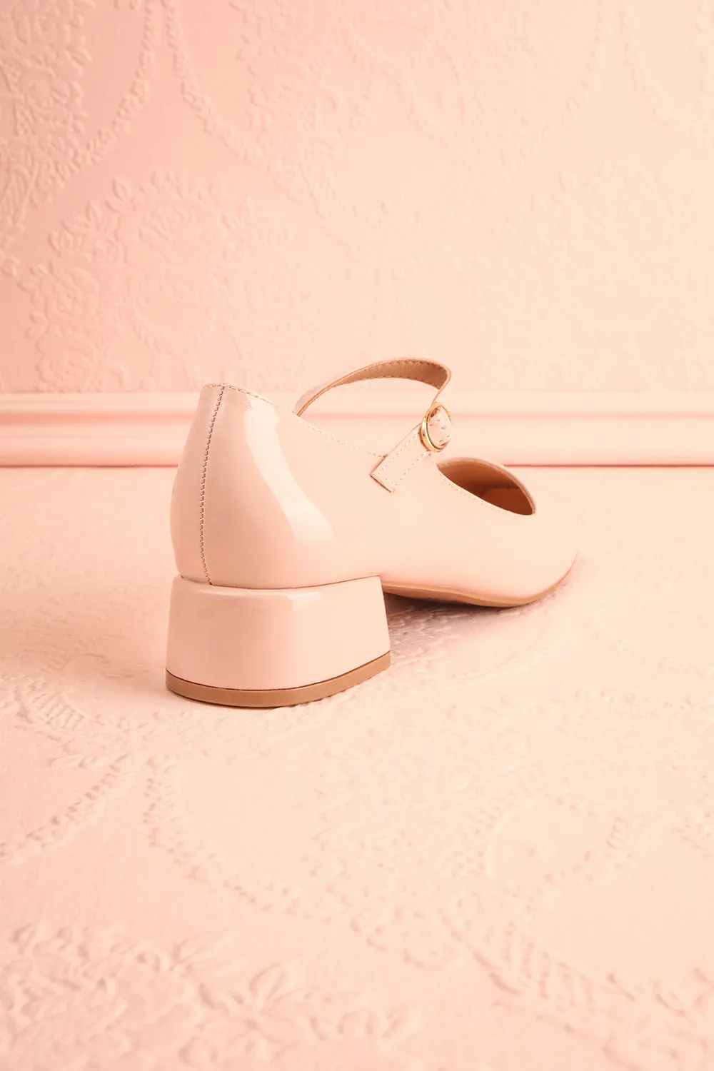 Kerati Beige | Square Toe Mary Jane Heels