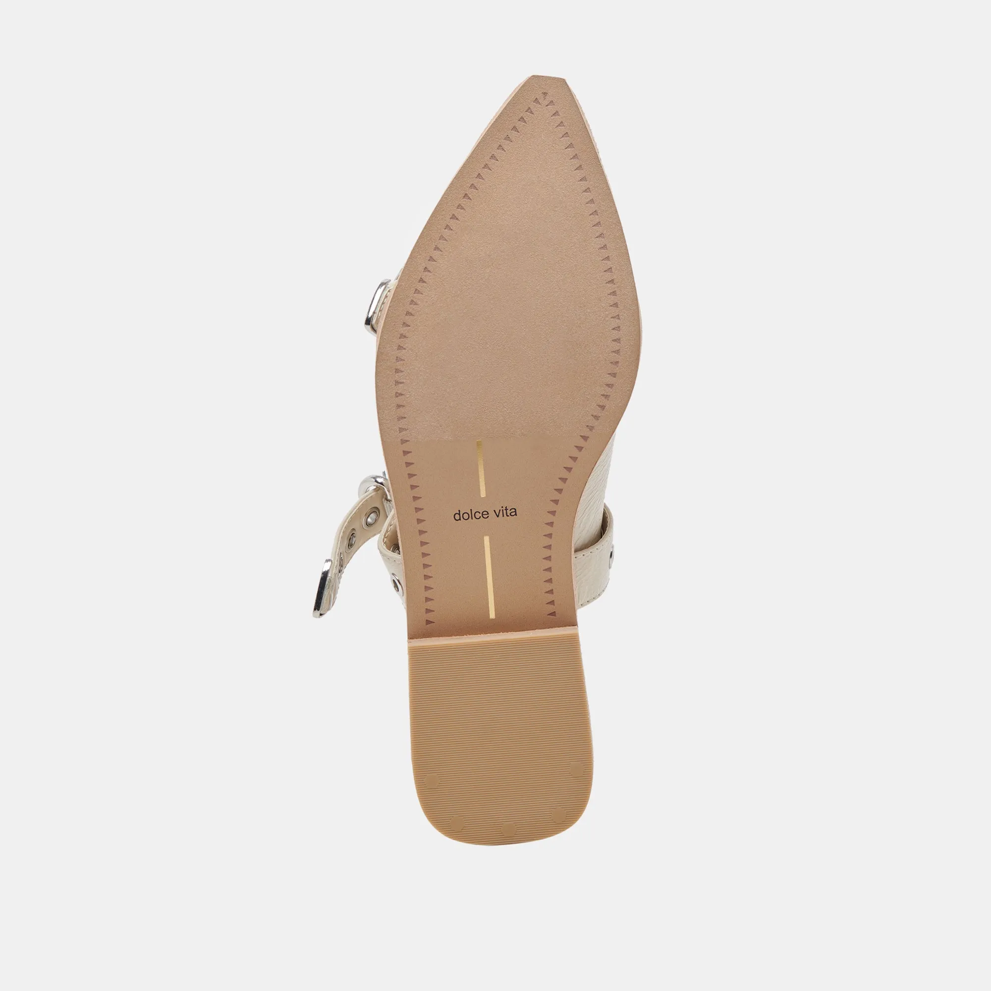 LABELL FLATS IVORY CRINKLE PATENT