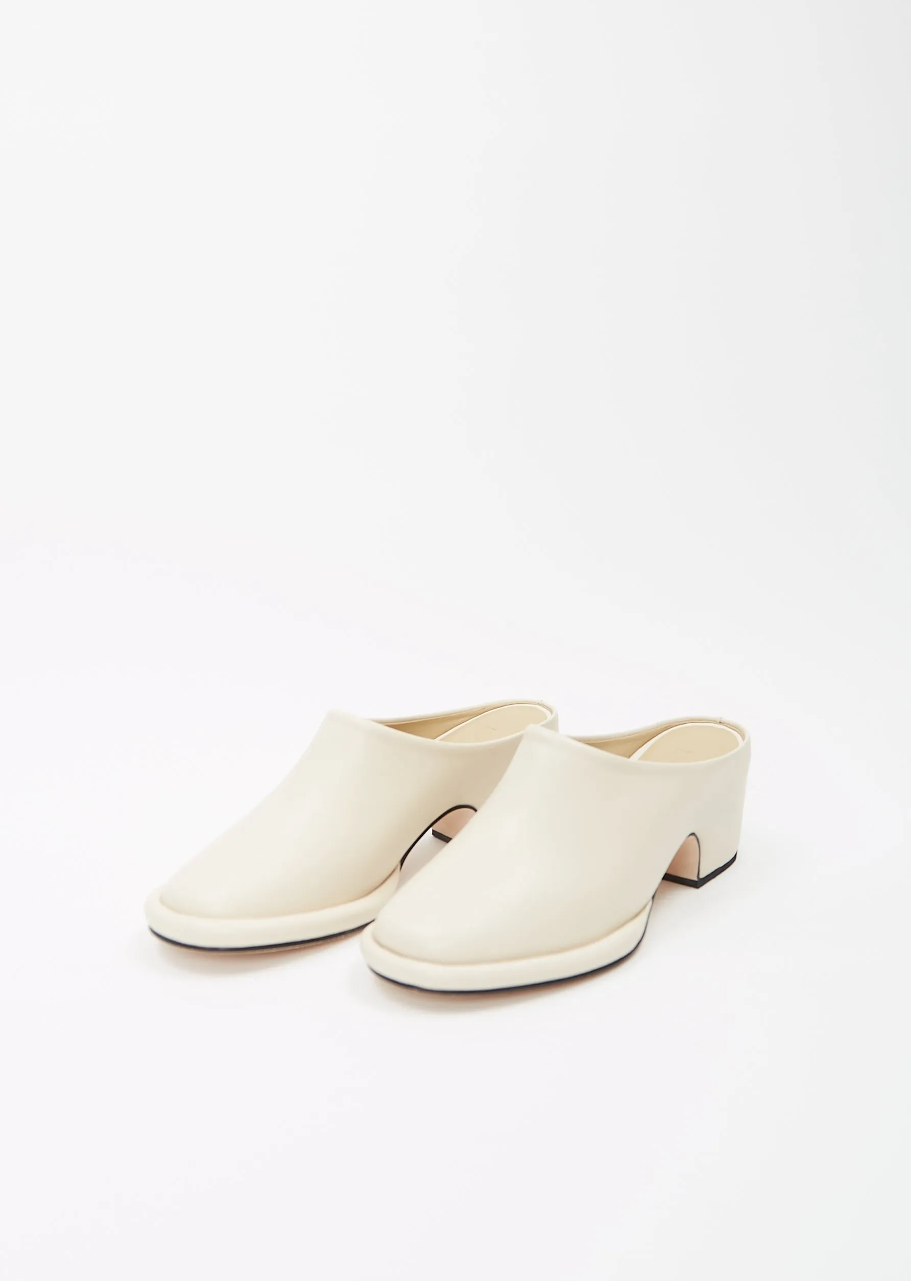 Leather Arch Mule — Ivory