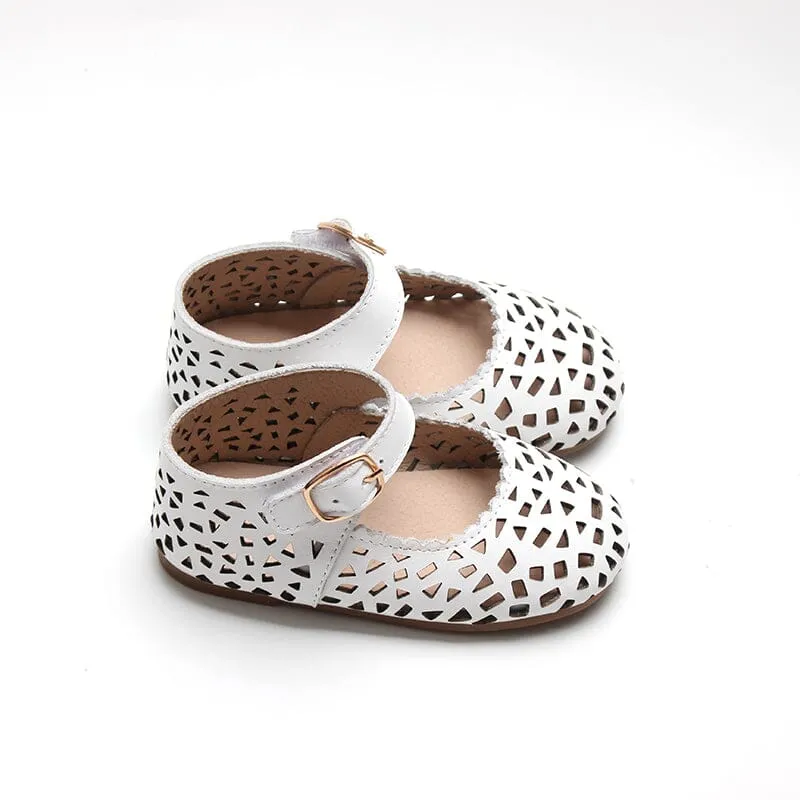 Leather Boho Mary Janes | Color 'Cotton'