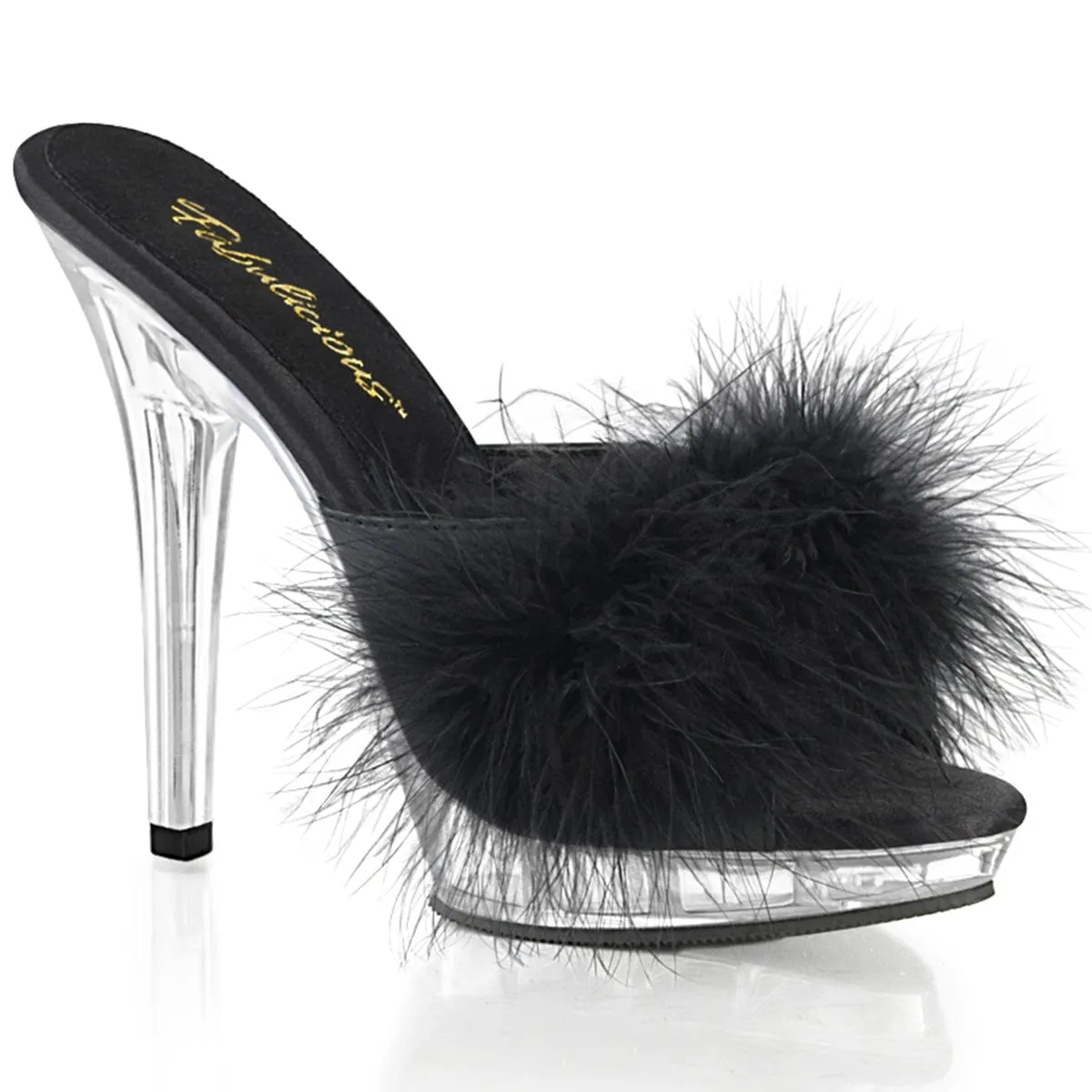 LIP-101-8 Black Satin-Fur/Clear