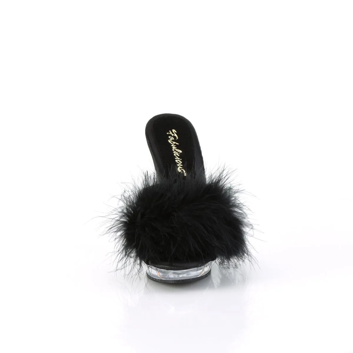 LIP-101-8 Black Satin-Fur/Clear