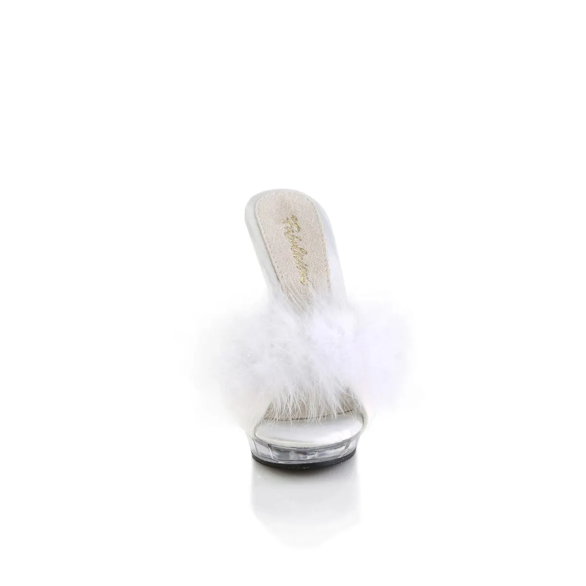 LIP-101-8 White Satin-Fur/Clear