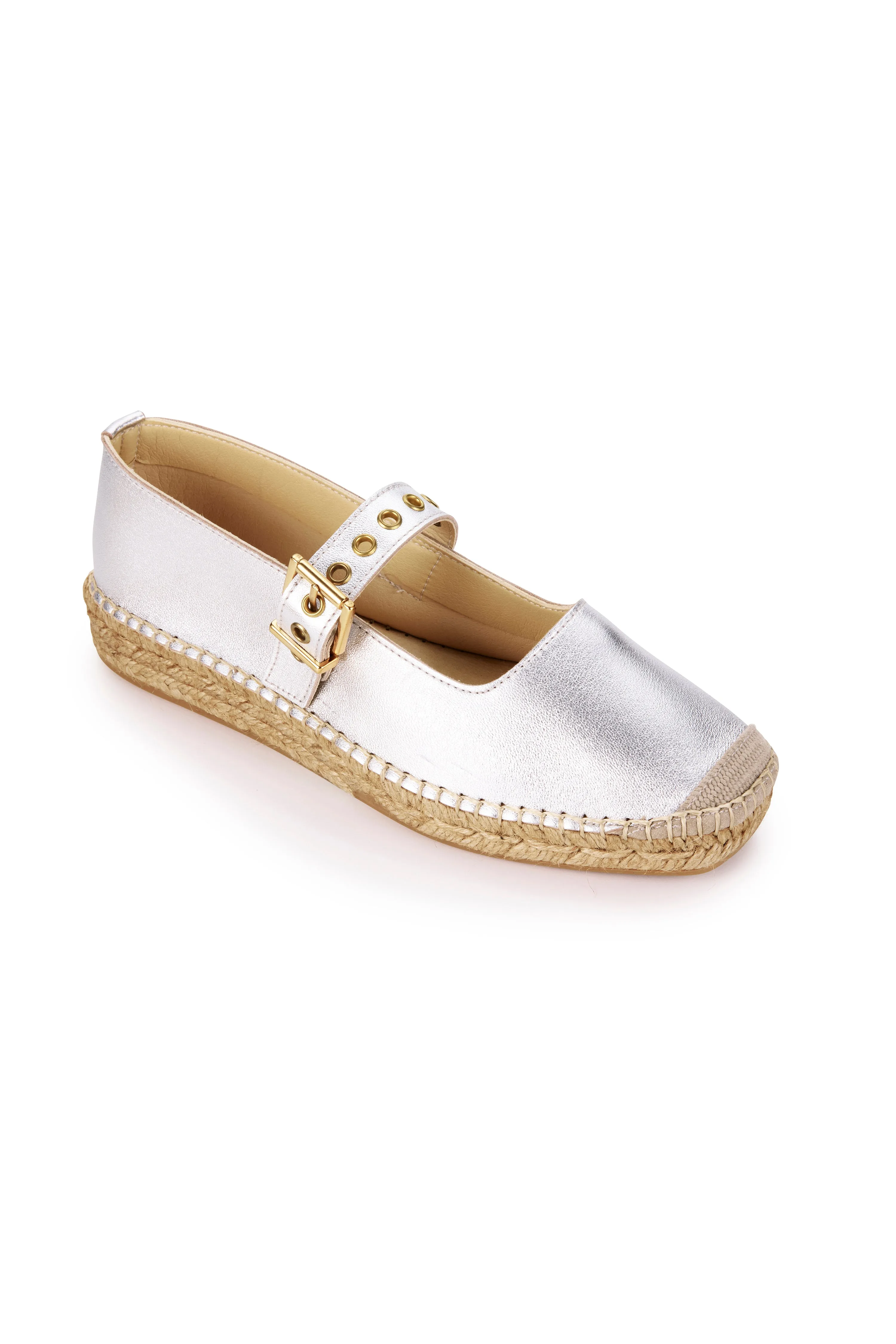 Margeux Espadrille Flat - Silver