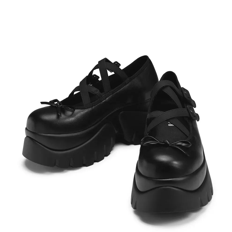 Margot Monster Platform Mary Janes - Black