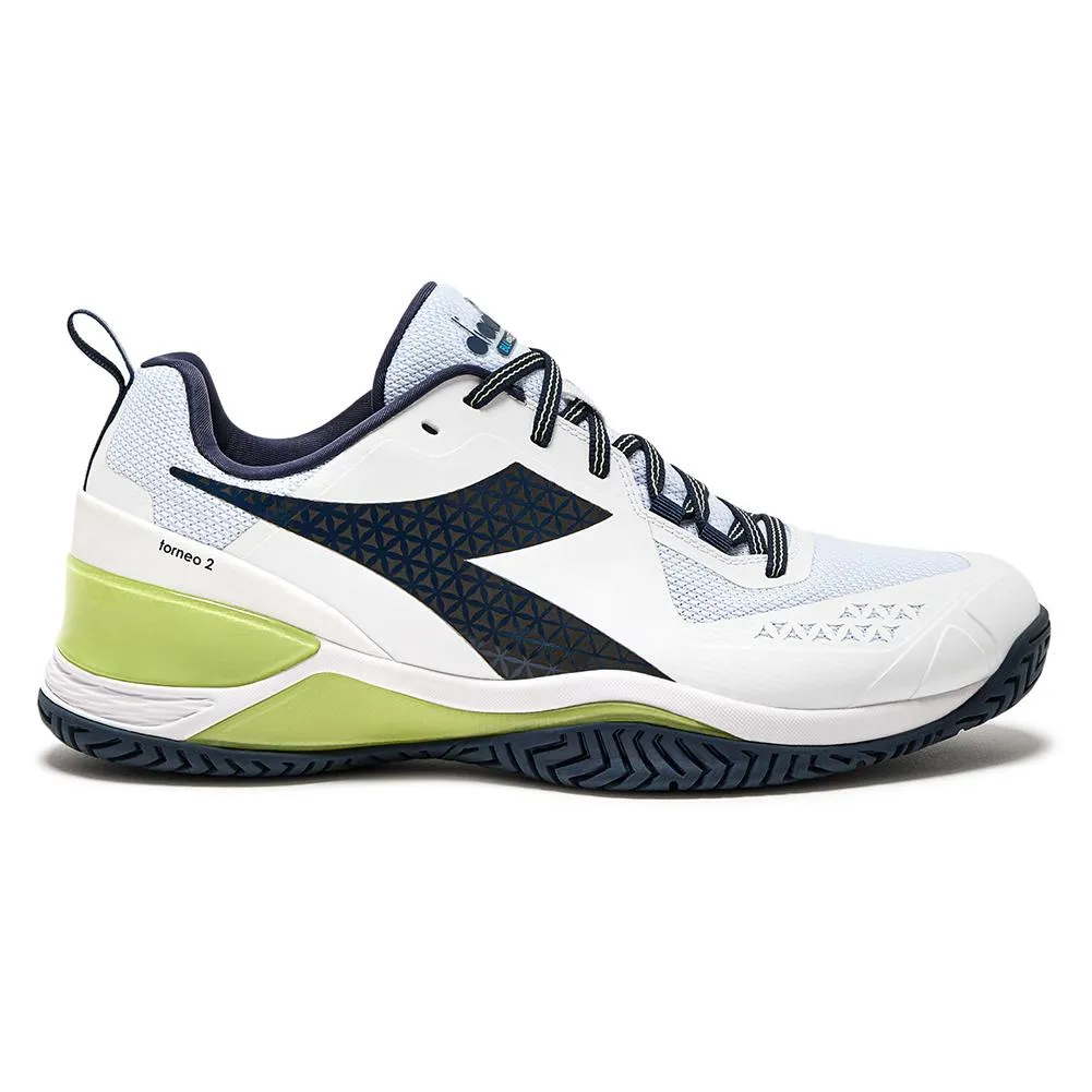 Men`s Blushield Torneo 2 AG Tennis Shoes White and Pageant Blue