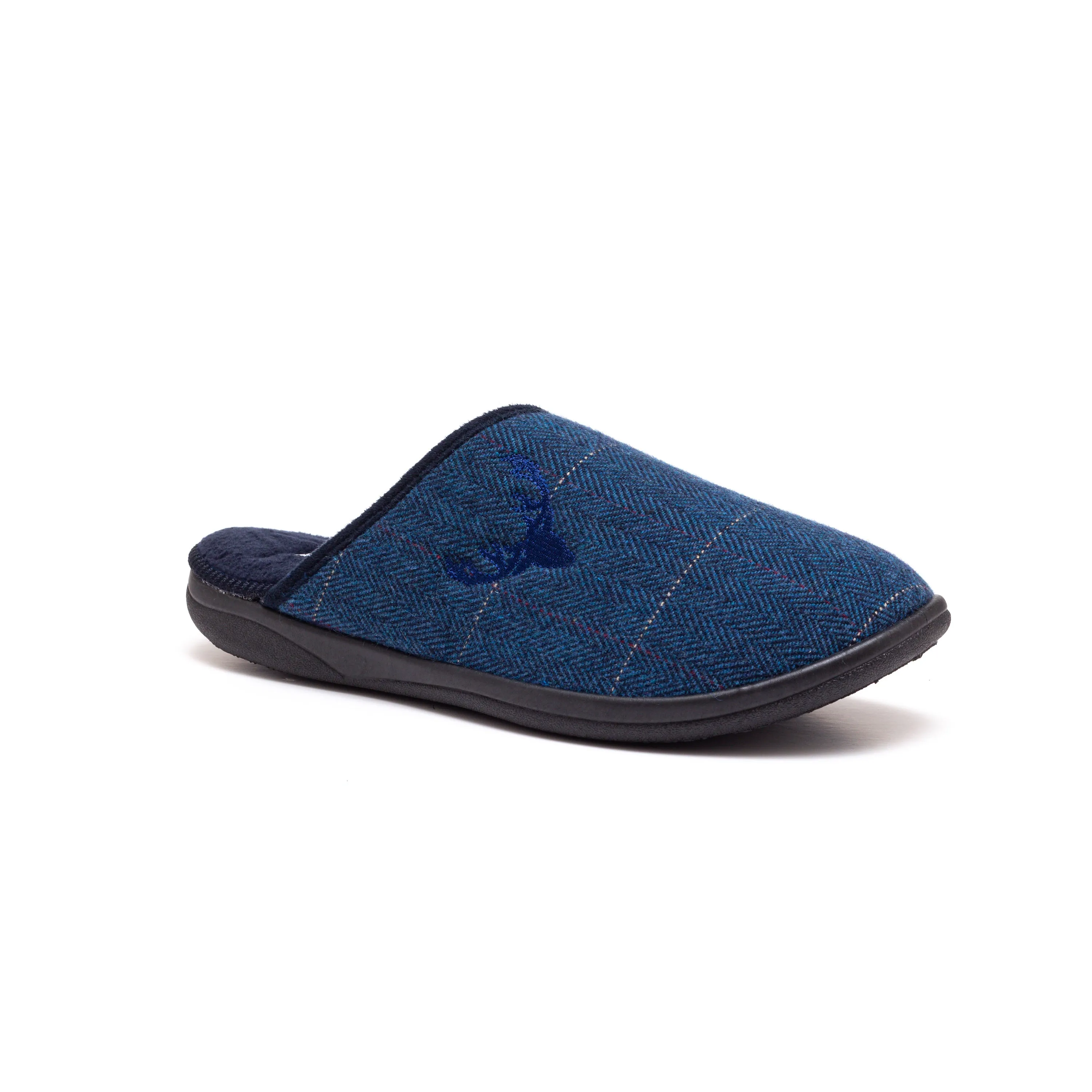 Mens Wide Fit Padders Stag Mule Slippers