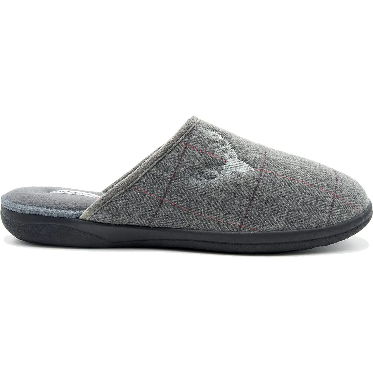 Mens Wide Fit Padders Stag Mule Slippers