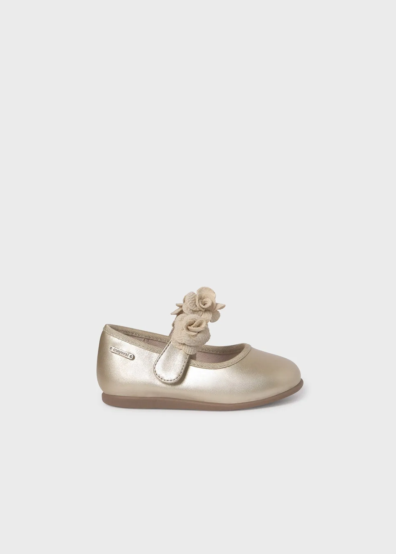 Metallic Flower Mary Janes/Mayoral