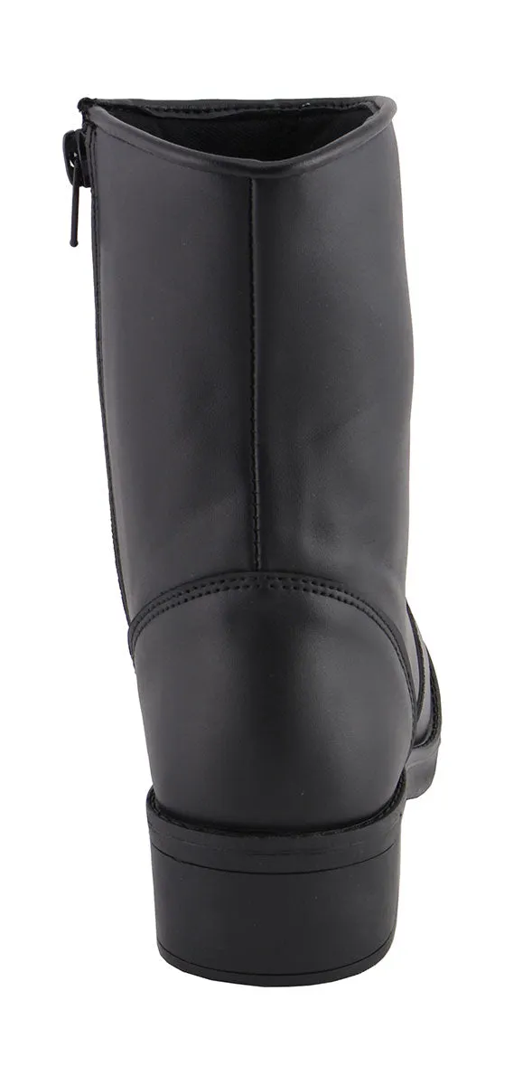 Milwaukee Leather MBL9480 Women's Premium Black 'Super Clean' Motorcycle Fashion Riding Boots with Side Zippers