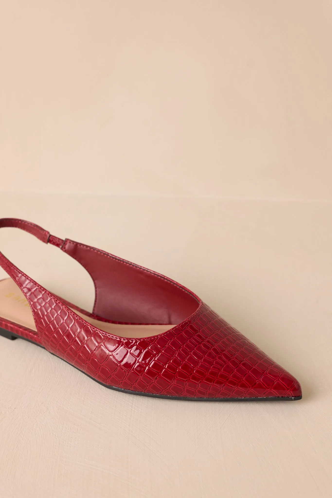 Mixed Feelings Red Pointed-Toe Slingback Flats