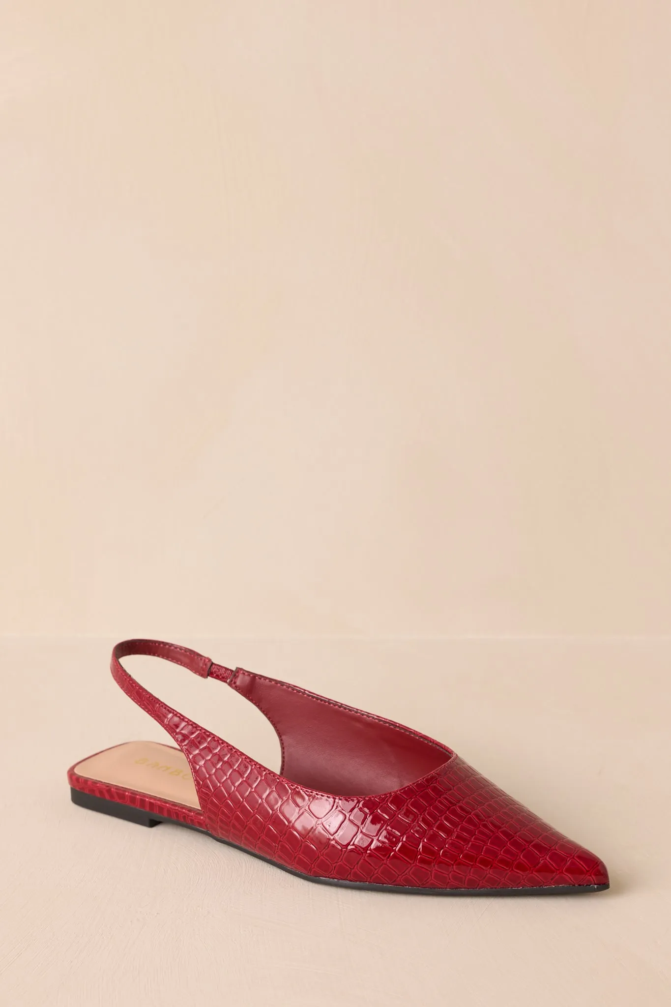 Mixed Feelings Red Pointed-Toe Slingback Flats