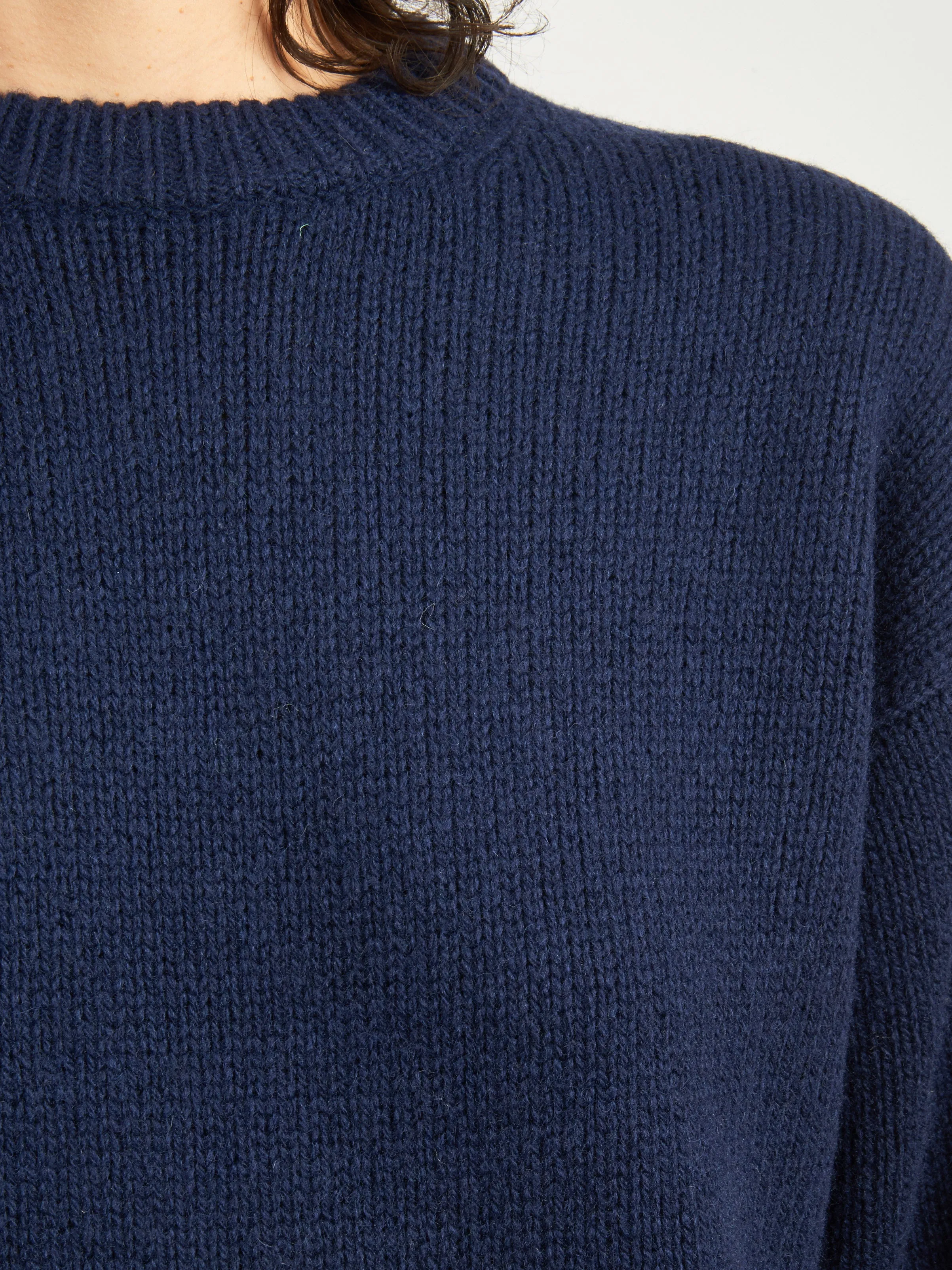 Navy Soft Lambswool Sweater w/ Cut Out Detail