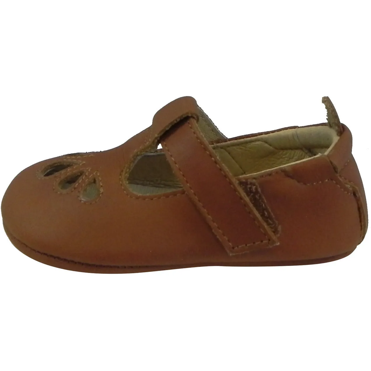 Old Soles Girl's 053 T-Petal Tan Leather Mary Jane