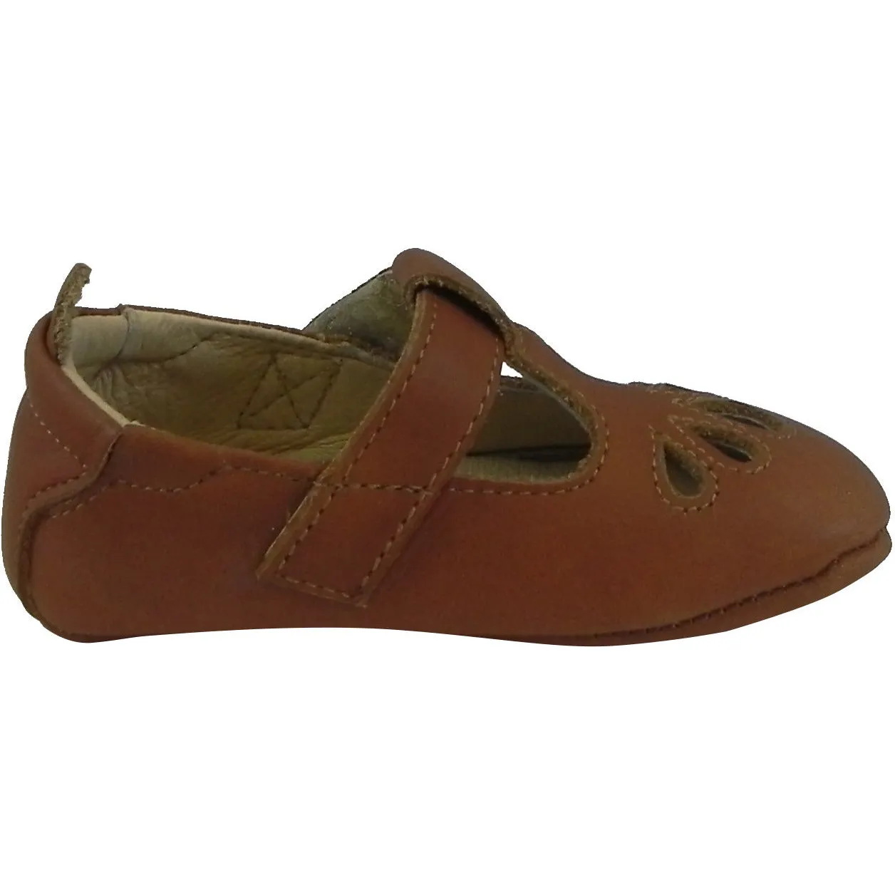 Old Soles Girl's 053 T-Petal Tan Leather Mary Jane