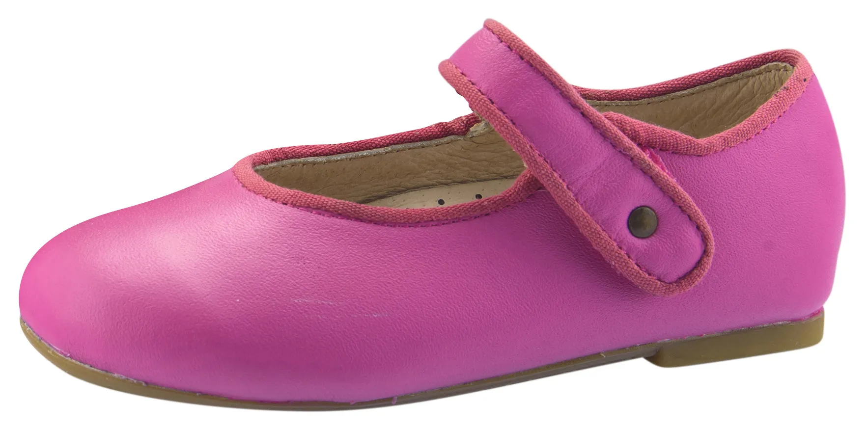 Old Soles Girl's Lady Jane Leather Mary Janes, Fuchsia