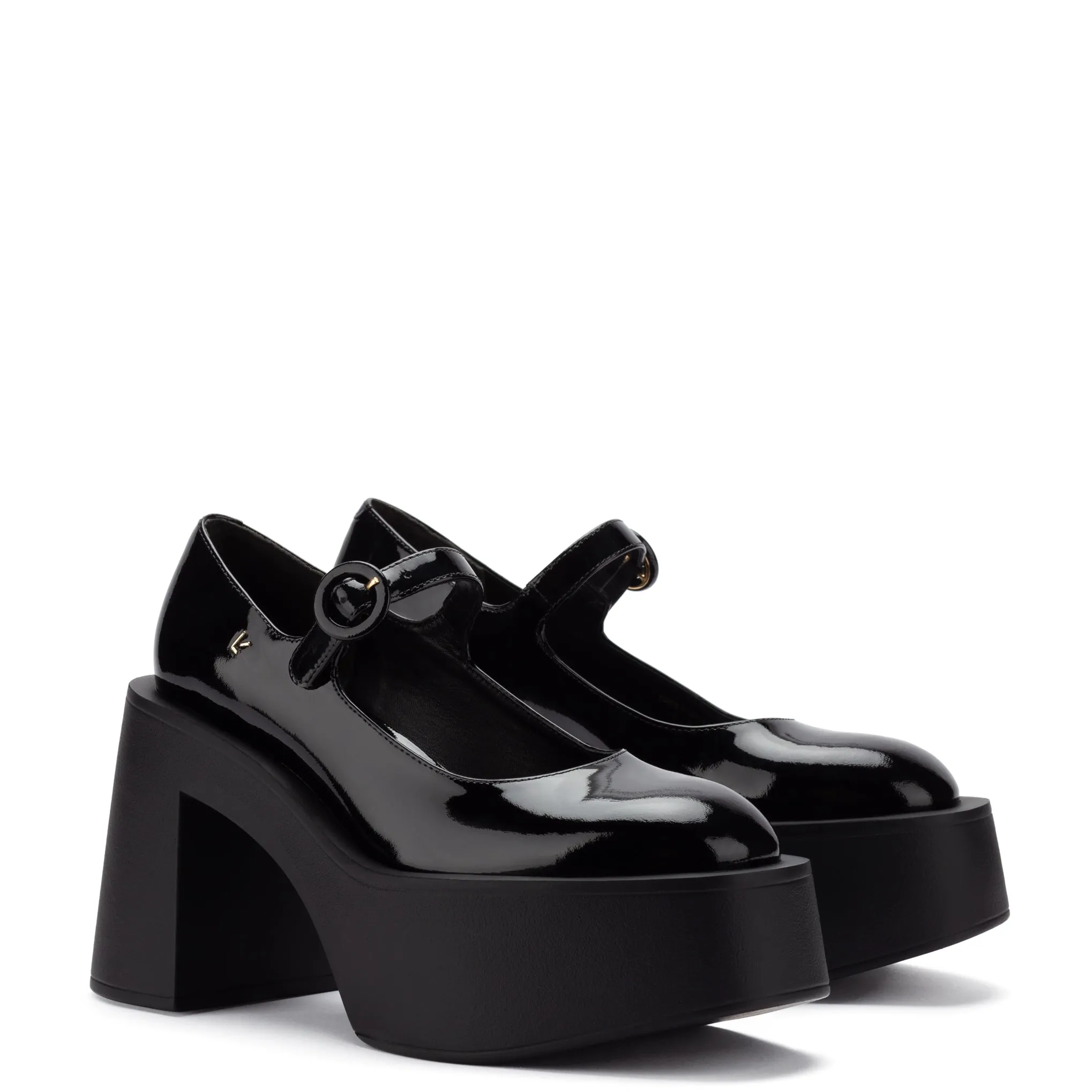 Olivia Platform Pump In Black Patent Leather