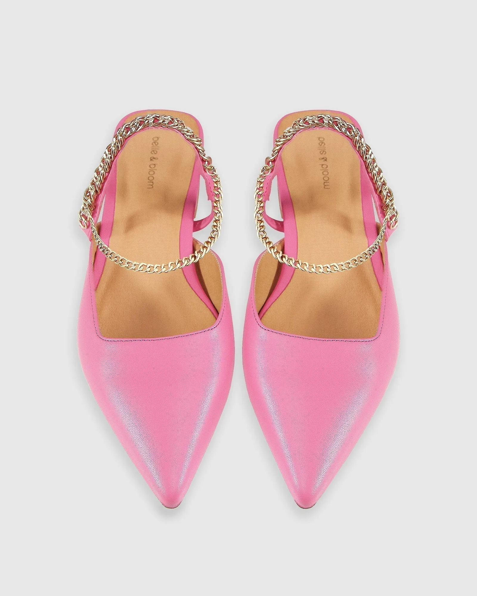 On The Go Leather Flat - Hot Pink